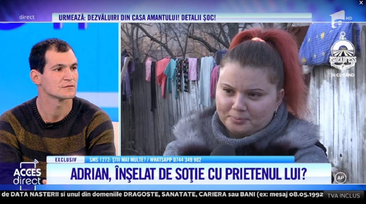 Şi-a prins soţia în fapt dând nas în nas cu amantul. Adrian nu ştie nici măcar dacă bebeluşul de 7 luni este al lui