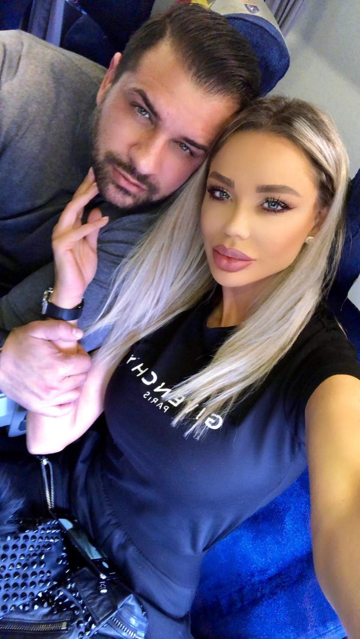 Bianca și Alex Bodi s-au fotografiat în avion