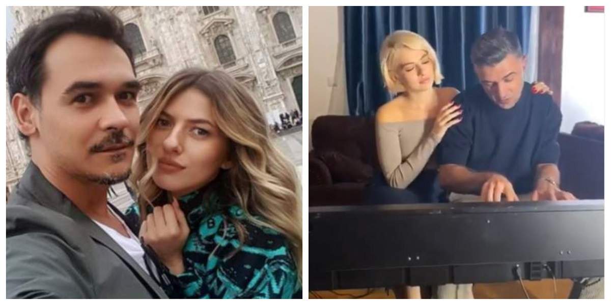 Lidia Buble și Răzvan Simion când erau împreună. În cealaltă poză e artista alături de Cornel Ilie și cântă.