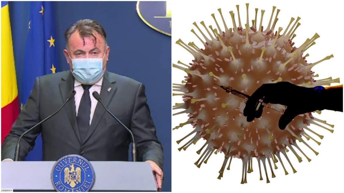 Nelu Tătaru la declarație de presă și imagine cu vaccinul pentru COVID