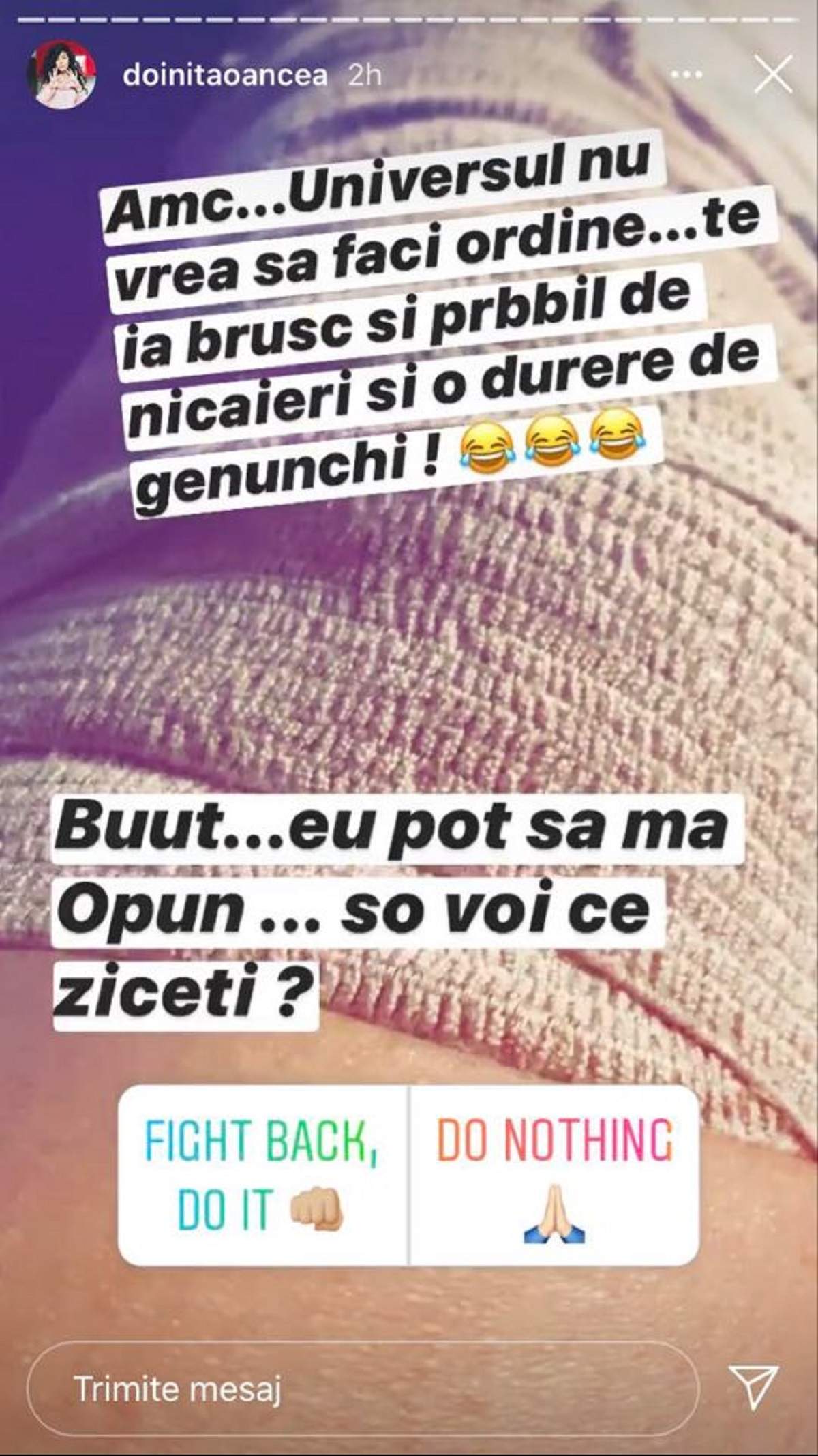 Doinița Oancea cu genunchiul bandajat