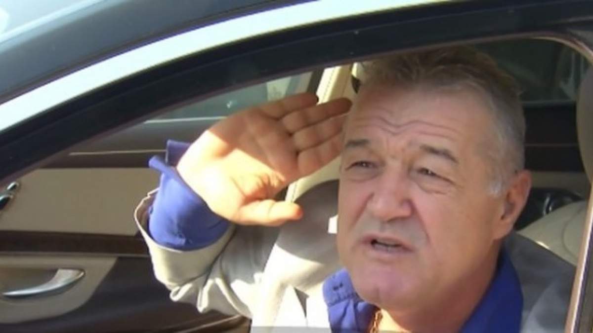 Gigi Becali dă interviu din mașină