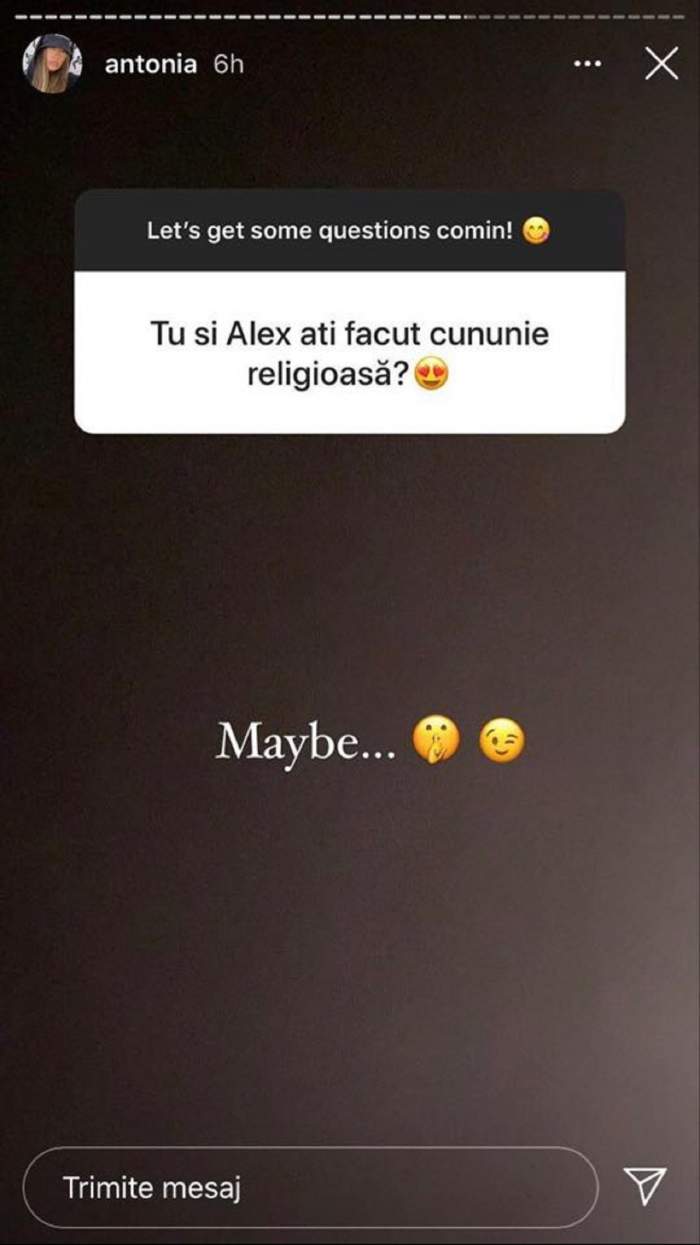 Mesajul Antoniei de pe Instagram