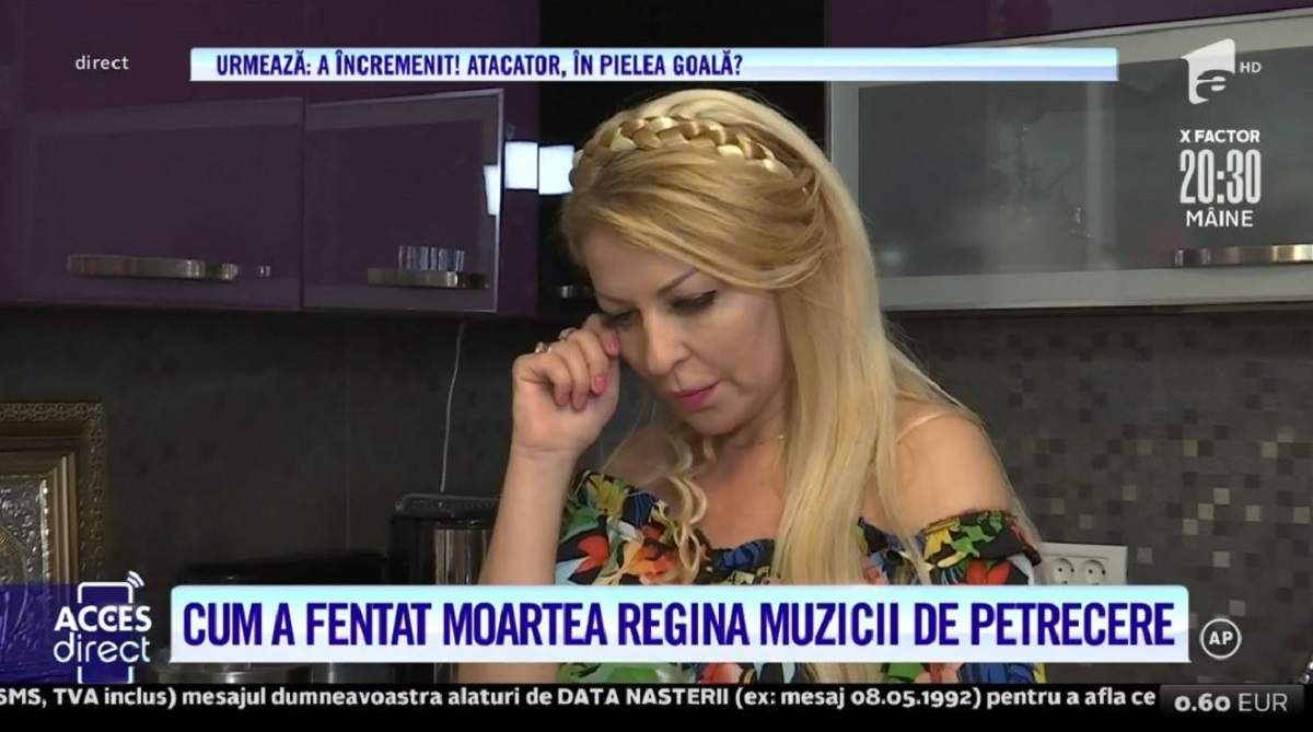 Lorenna plânge și își șterge lacrimile cu mâna. Vedeta se află în bucătăria casei ei.