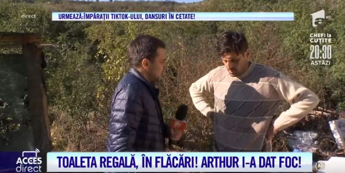 Arthur de la Ceptura este in gradina, alaturi de reporterul de la Acces Direct