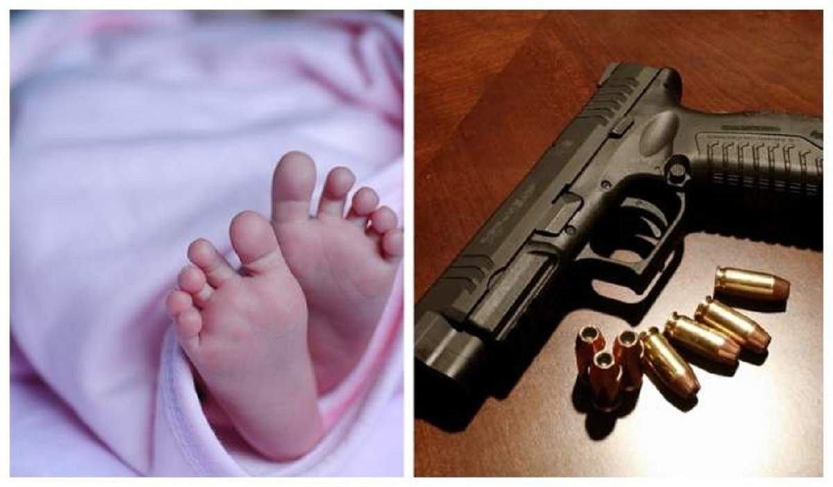 Imagine ilustrativa cu un copil si un pistol cu gloante