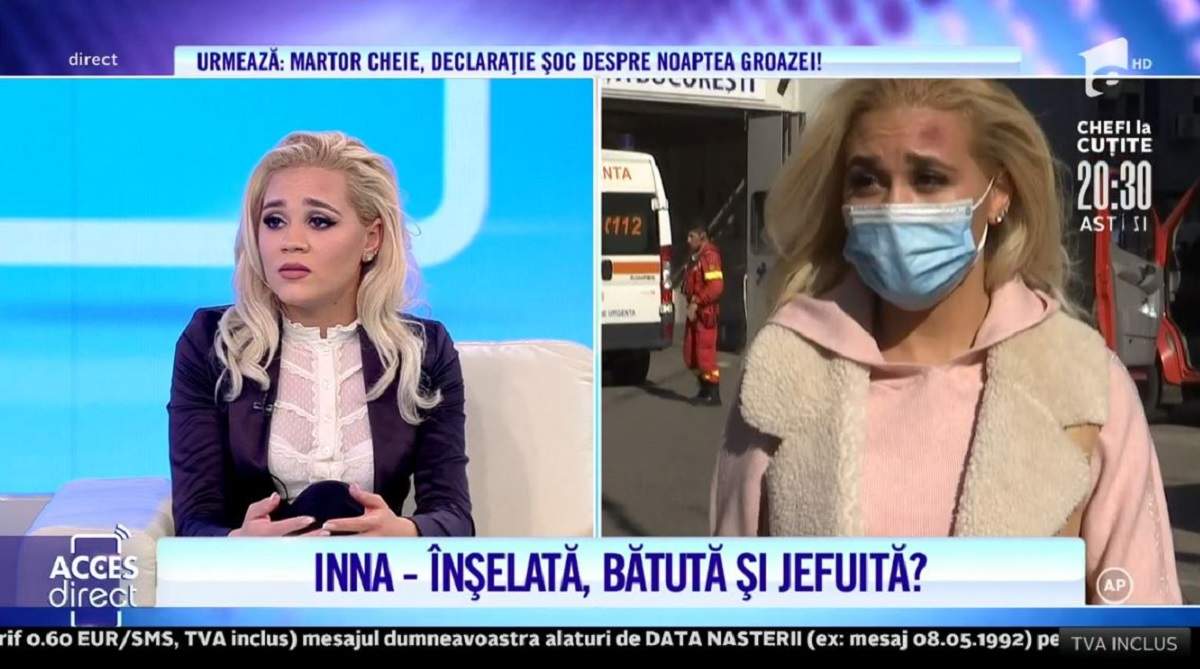 Acces Direct. Inna, jefuită și bătută după o petrecere cu prietenii? Tânăra susține că iubitul a înșelat-o cu cea mai bună prietenă, în fața ei! / VIDEO