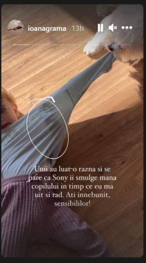 Ioana Grama reacționează, după ce a fost criticată dur de fani pentru că și-a lăsat fiica „în grija” câinelui: „Ați înnebunit de tot” / FOTO