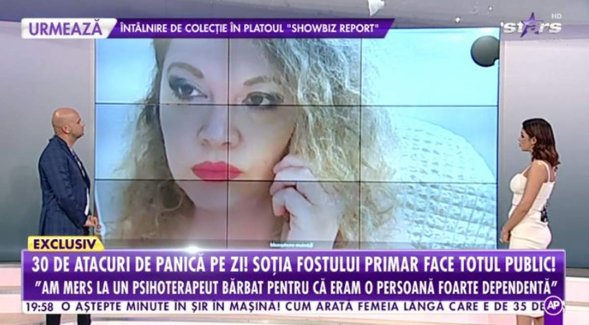 Oana Lis în platou la ”Showbiz Report”.