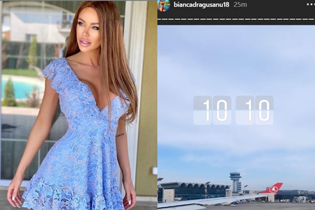 Bianca Drăgușanu în aeroport