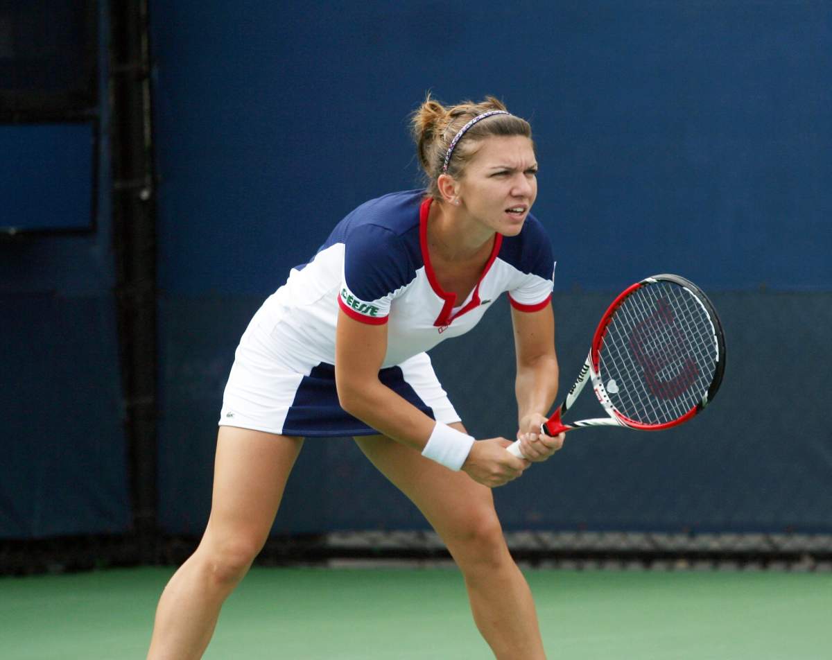 Simona Halep pe teren