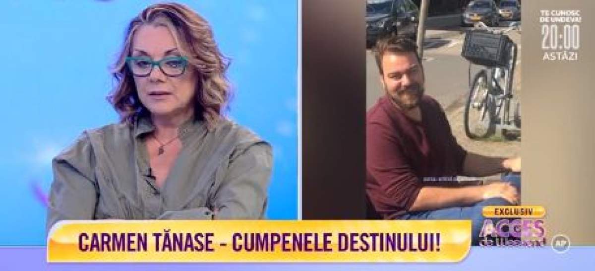 Captură foto din emisiunea ”Acces Direct„ cu Carmen Tănase și fiul ei