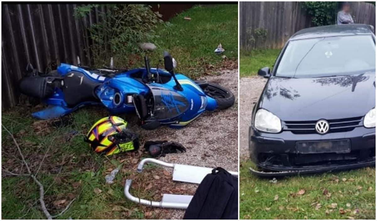Accident grav în Cluj! Un motociclist de 18 ani a murit, iar prietena lui e în stare gravă la spital, după ce a pierdut controlul într-o curbă!