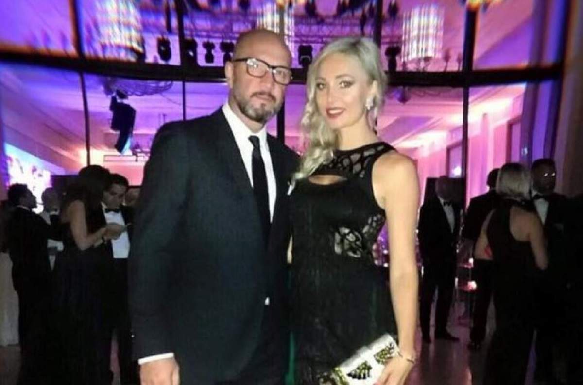 Raluca și Walter Zenga la un eveniment. El poartă costum și ea o rochie neagră.