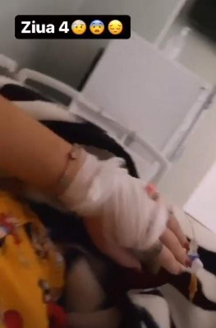 Loredana Chivu și-a fotografiat mâna, pe patul de spital, și se vede că este la perfuzii