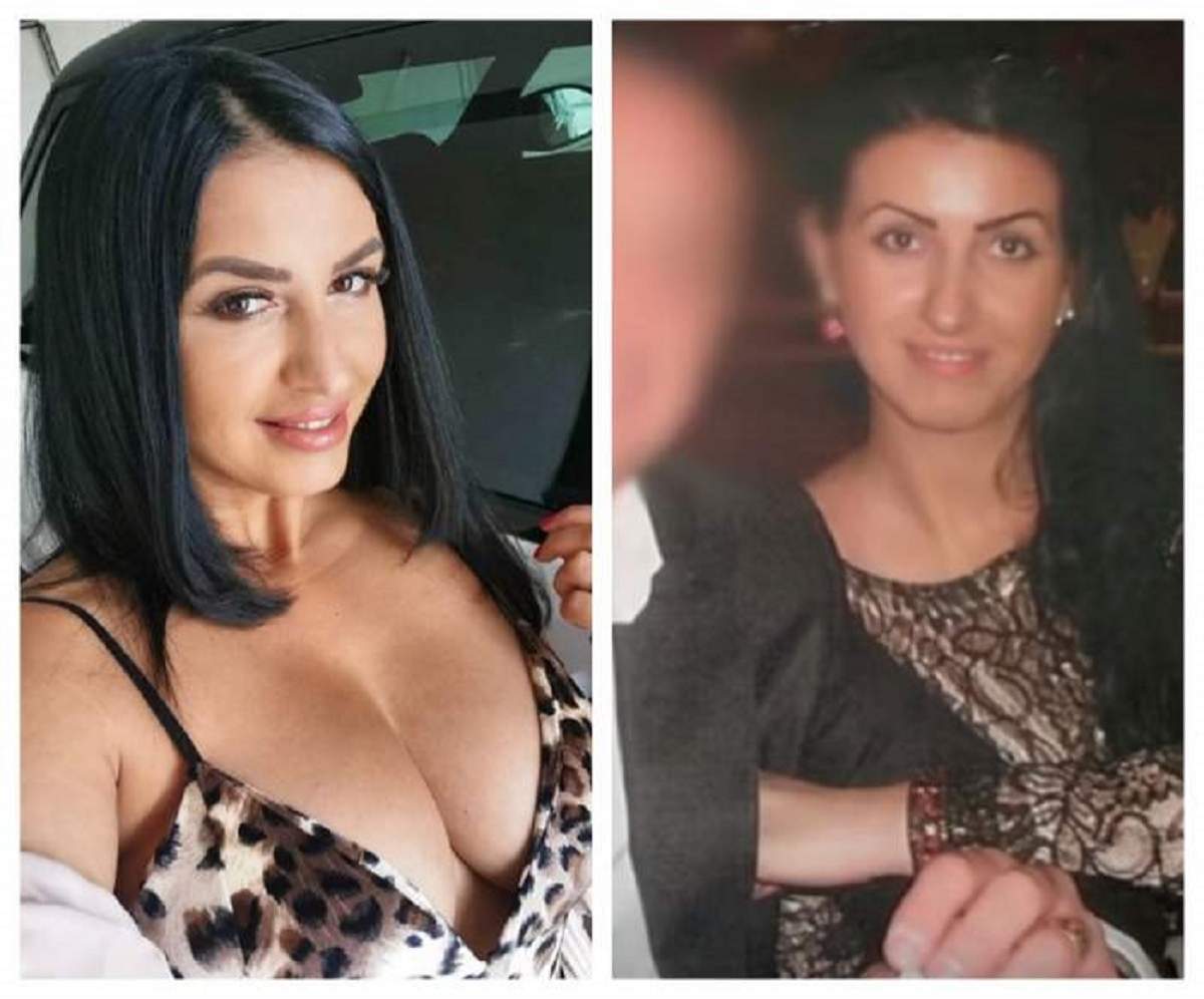 Un colaj cu Mirela Banias înainte și după operații estetice.