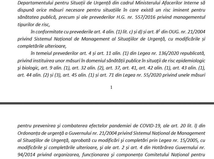 Starea de alertă se prelungește cu încă 30 de zile. Care sunt noile măsuri impuse. Document oficial