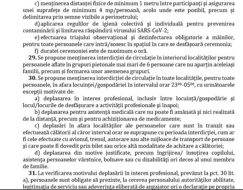 Starea de alertă se prelungește cu încă 30 de zile. Care sunt noile măsuri impuse. Document oficial