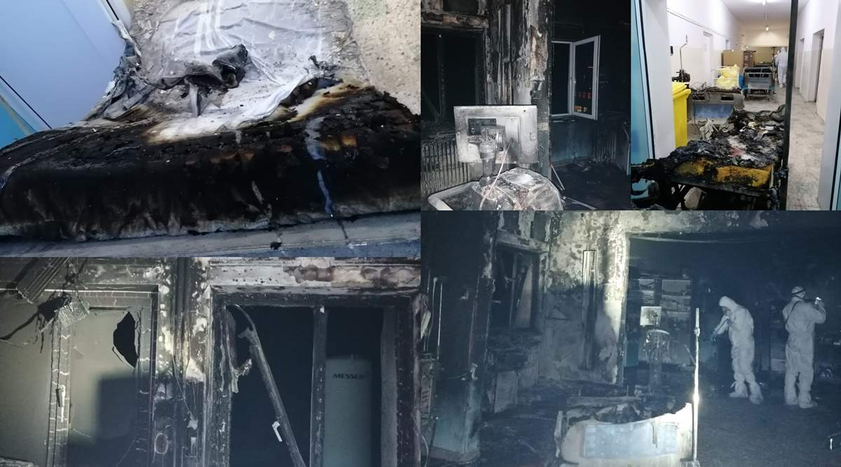 Primele imagini de la tragedia din Piatra Neamț! Cum arată salonul de la ATI, după incendiul din această seară! Totul e făcut scrum!
