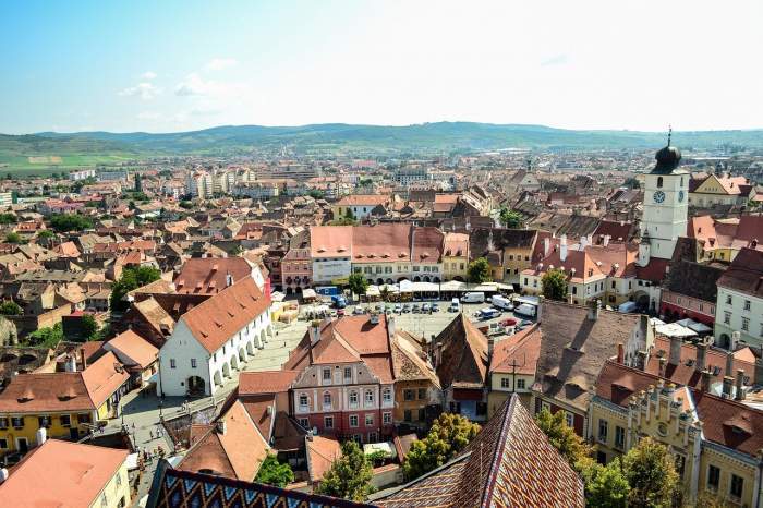 Panorama cu orasul Sibiu
