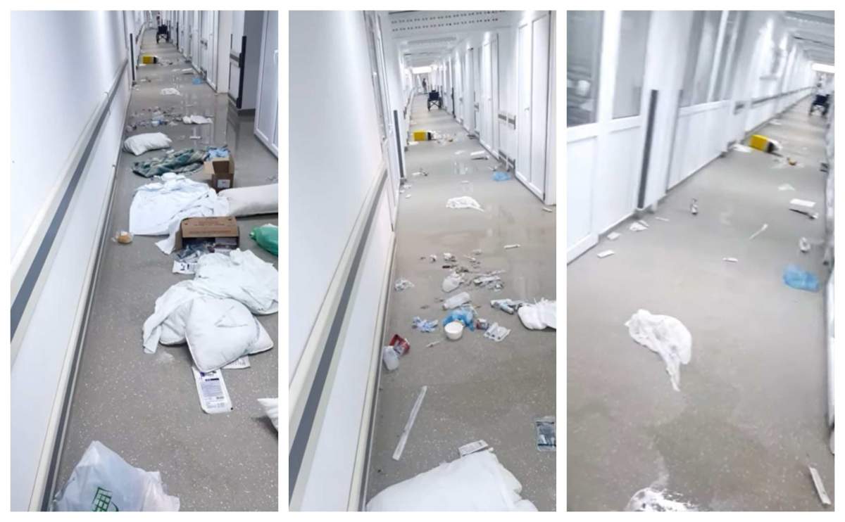 Pacient Covid cu probleme psihice, lăsat liber pe holurile Spitalului Județean din Craiova! Bărbatul a distrus o secție și a agresat două asistente / VIDEO