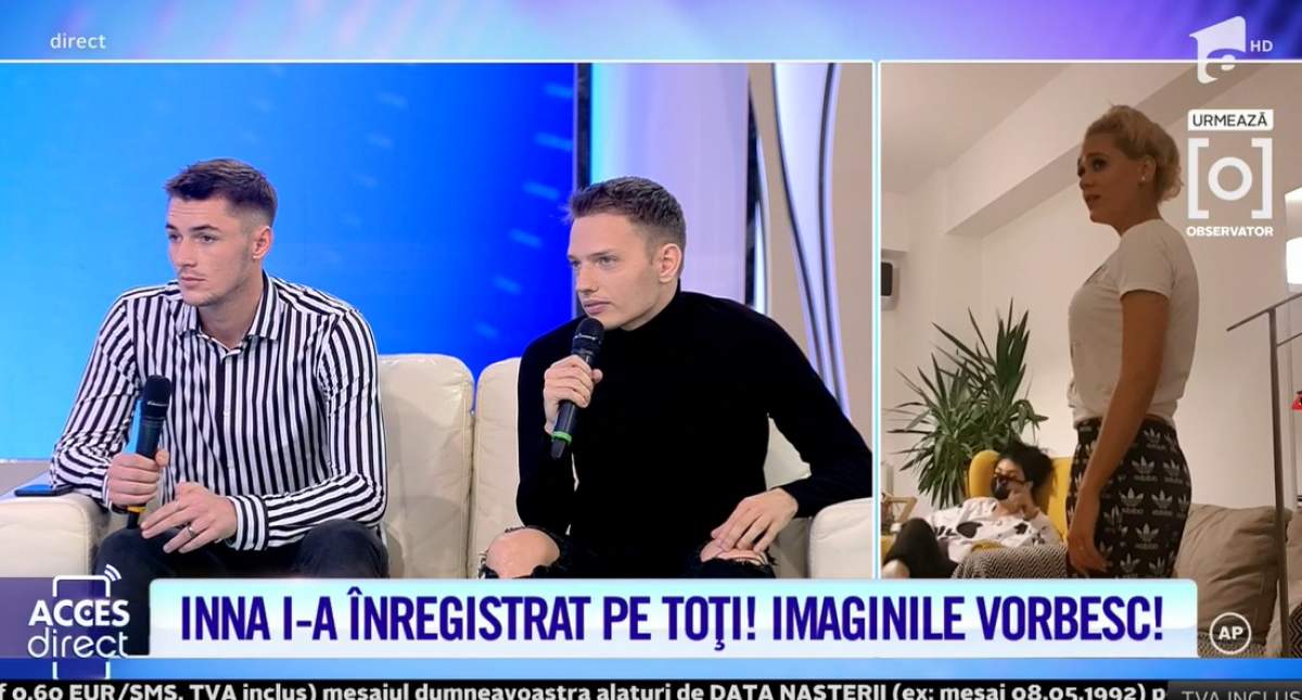 Iulian Pîtea și Ciprian Dafinescu i-au cerut Innei să tacă! Tânăra i-a filmat cu camera ascunsă, chiar în timp ce se aflau în casa ei / VIDEO