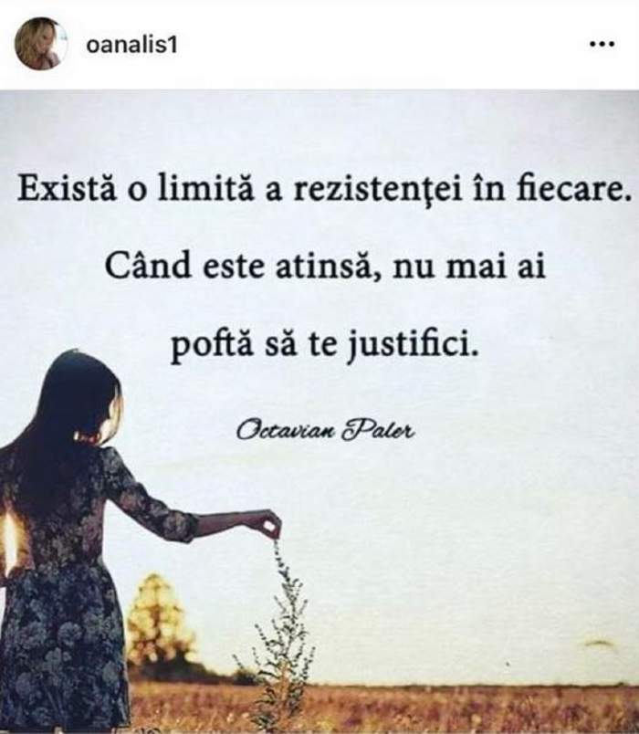 Oana Lis a postat un mesaj controversat pe Instagram legat de rezistență.