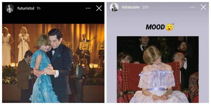 Mesajele asemănătoare postate de Răzvan Simion și Lidia Buble pe Instagram. Sunt două poze cu prințesa Diana