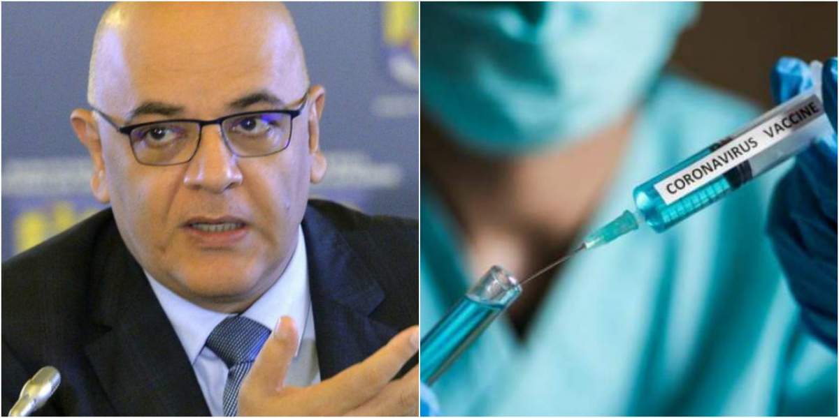 Colaj foto cu Raed Arafat și injecția de vaccin anti-COVID-19