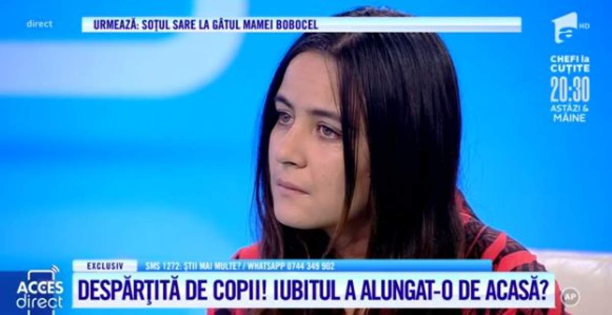 Alexandra, surprinsă în platoul emisiunii ”Acces Direct”, vorbind despre cazul ei