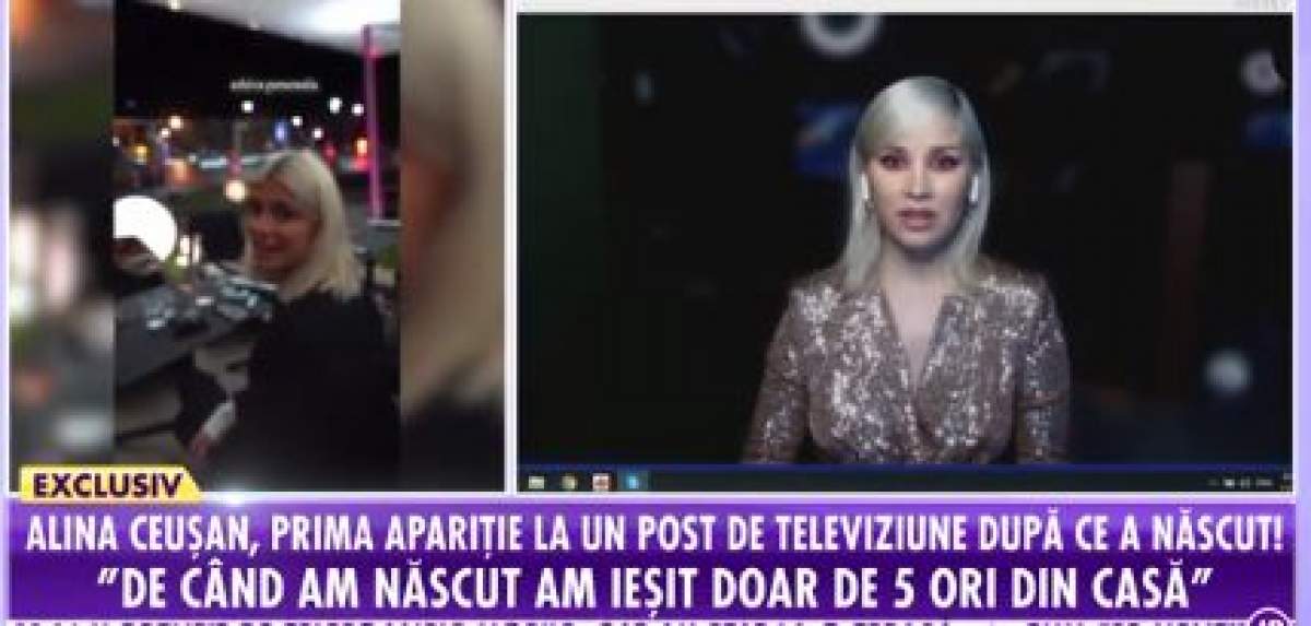 Captură foto cu Alina Cueșan, invitată online în platoul emisiunii ”Showbiz Report”