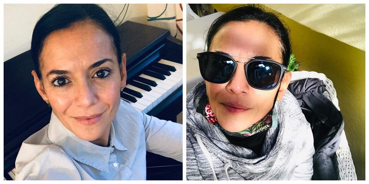 Un colaj cu Analia Selis. Într-o poză are ochelari de soare, iar în cealaltă se află în fața unui pian.