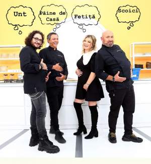 Fotografie amuzantă cu Gina Pistol, Sorin Bontea, Cătălin Scărlătescu și Florin Dumitrescu: ”Da, cine are burtica mai mare?” / FOTO