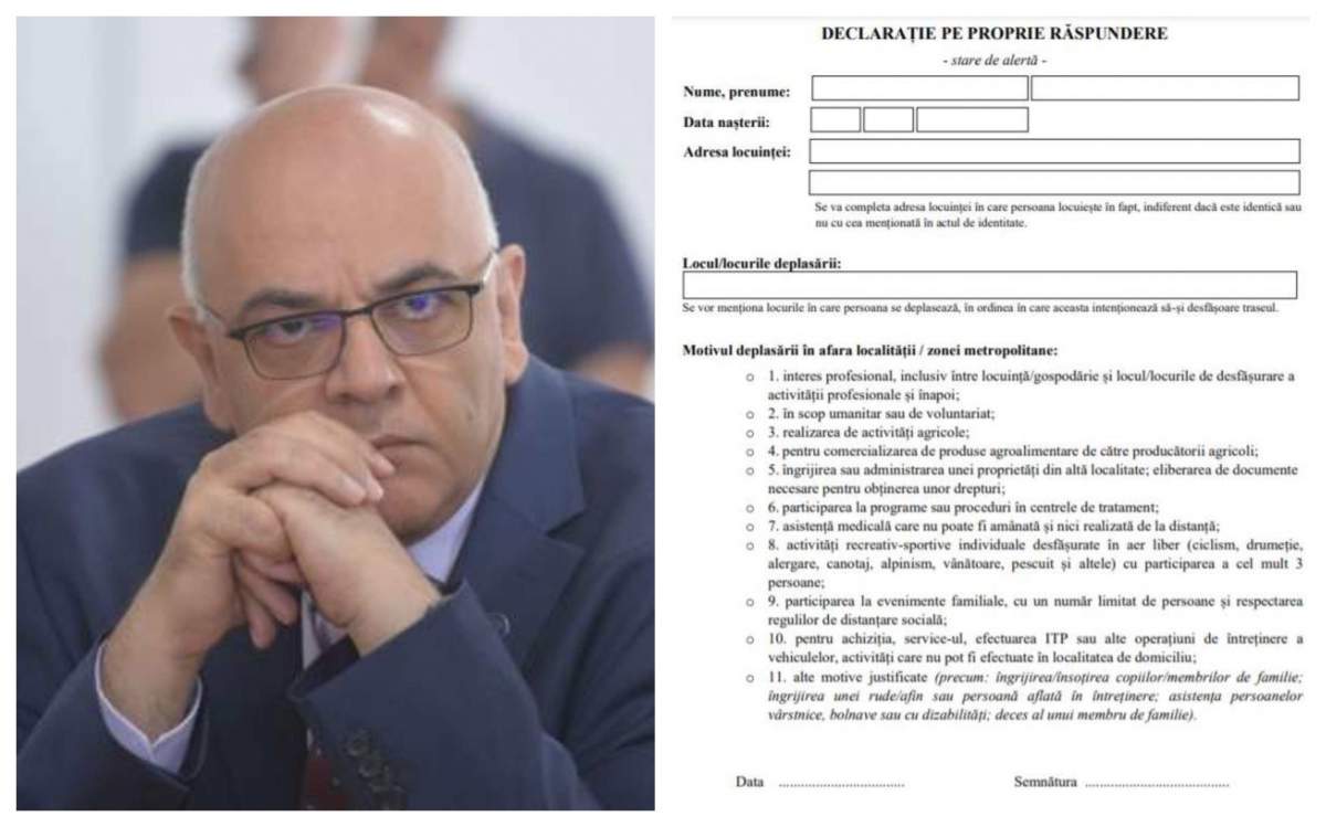 Cum arată noua declarație pe proprie răspundere pe care românii vor trebui să o completeze începând de luni, 9 noiembrie / FOTO