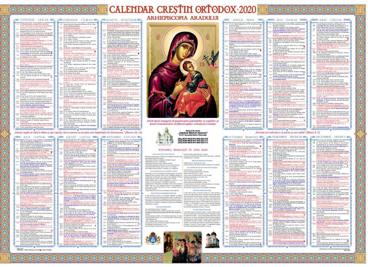 Calendar ortodox 2020.