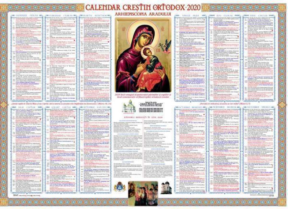 calendar ortodox 2020