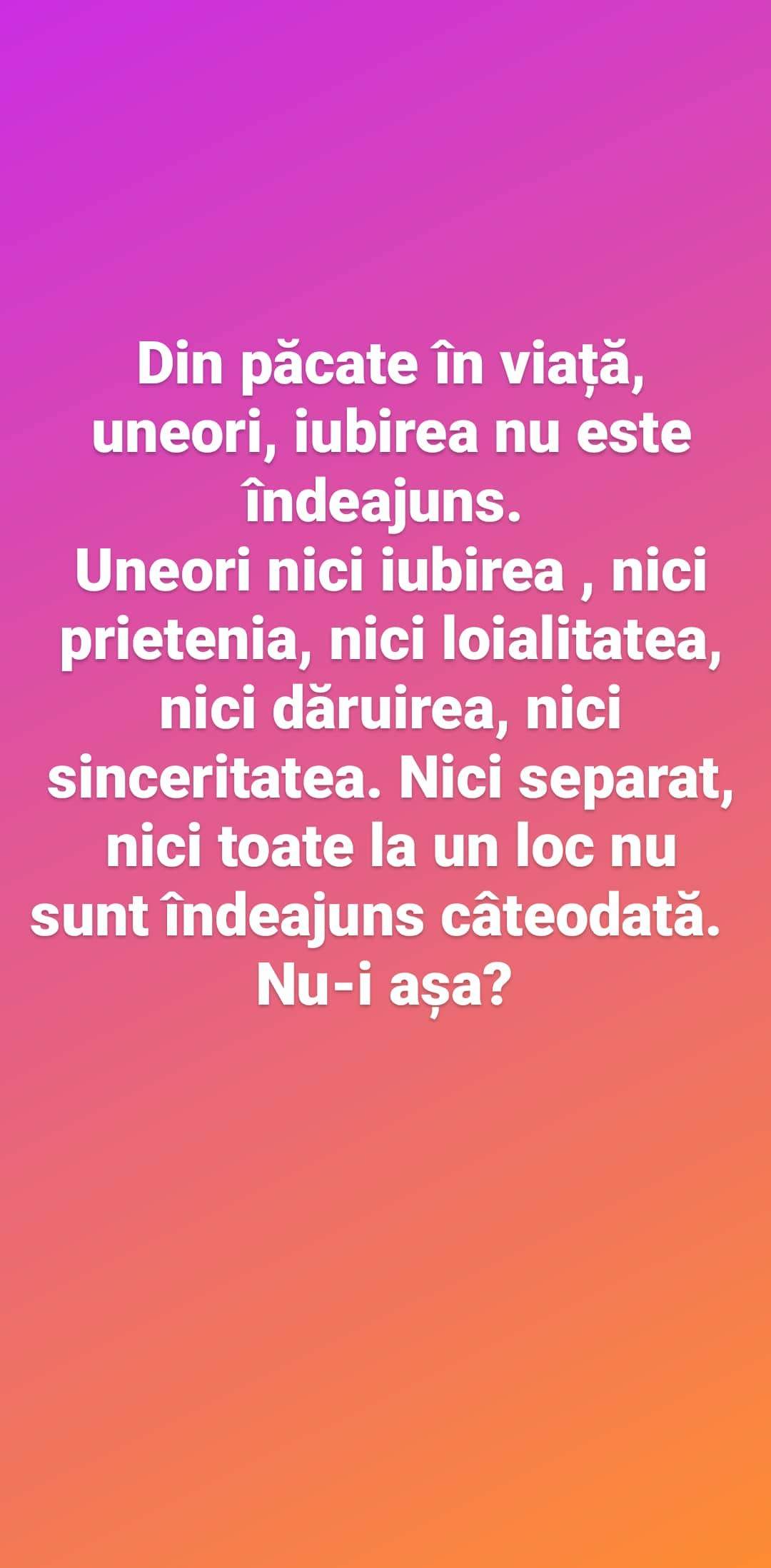 Oana Roman, dezamăgită de cei apropiați? ”Iubirea nu este îndeajuns” / FOTO