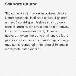 Grasu XXL și Laura Andreșan s-au despărțit! Artistul a făcut anunțul oficial: ”Da, este adevărat”