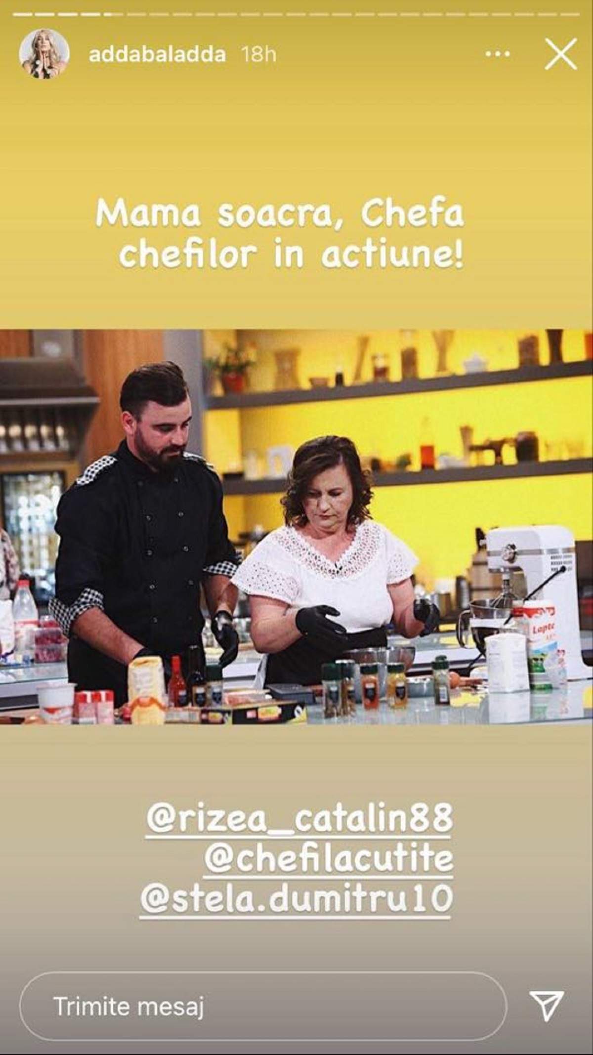 Reacția uluitoare a Addei, după ce și-a văzut soacra la Chefi la Cuțite! Ce a spus artista despre mama lui Cătălin Rizea! / FOTO