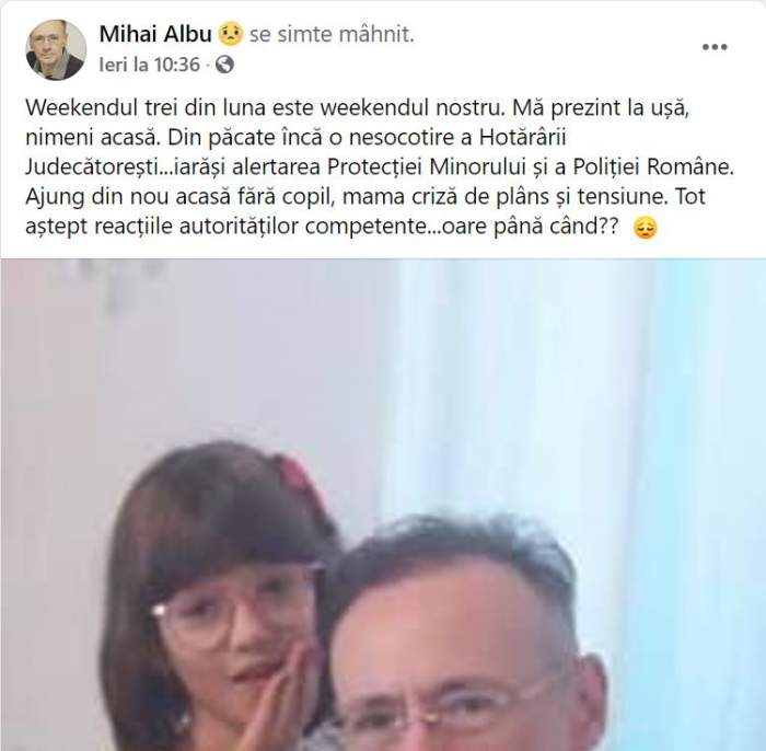 Mihai Albu, strigăt de disperare pe rețelele de socializare! Designer-ul nu își mai poate vedea fiica! „Oare până când?” / FOTO