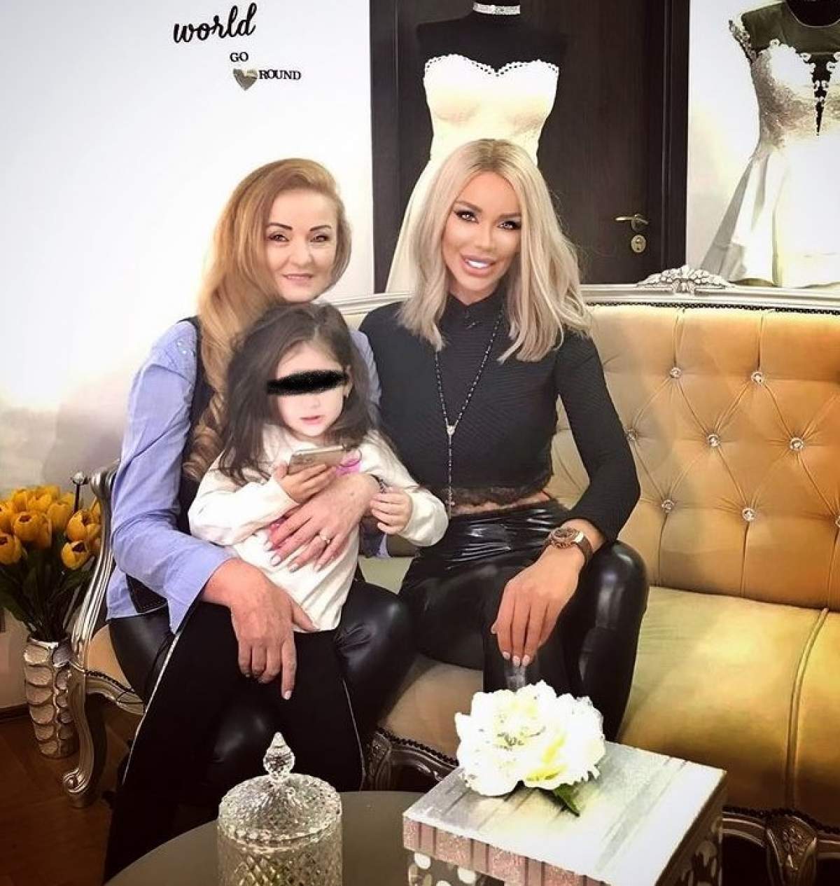 Bianca Drăgușanu alături de mama și fiica ei