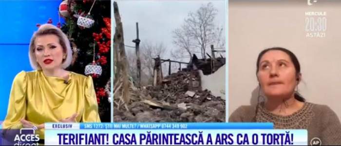 Colaj foto cu Mirela Vaida și femeia din Brăila care a rămas fără casă, dintr-o răzbunare