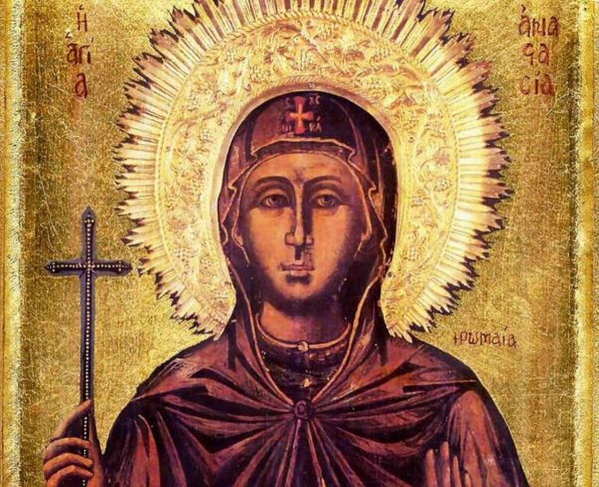 O icoană cu Sfânta Muceniță Anastasia Romana.