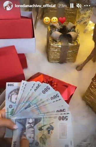 Captură cu banii primiți de Loredana Chivu de la Moș Crăciun,