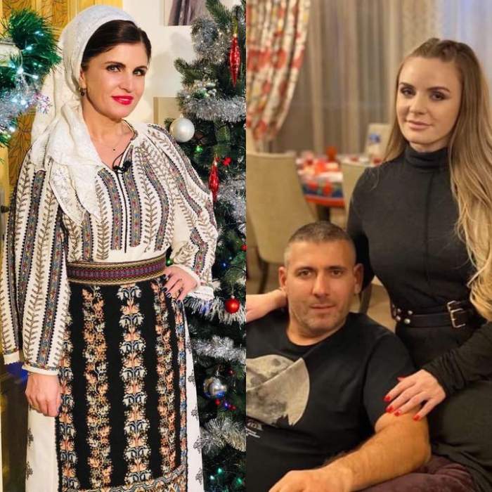 Mariana Ionescu Capitanescu este imbracata in costum de muzica populara, iar in stanga Marcela Fota esta alaturi de sotul ei mort