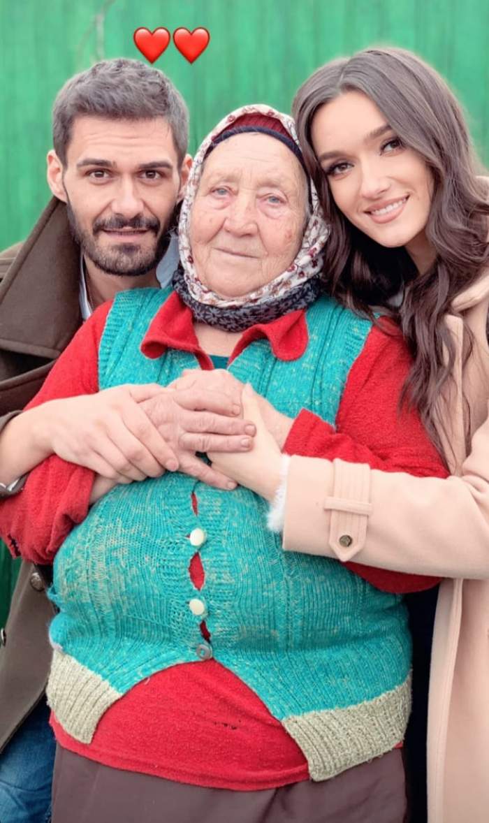 George Burcea i-a făcut cunoștință Vivianei Sposub cu bunica lui. Momentul imortalizat descrie un tablou perfect de familie / FOTO