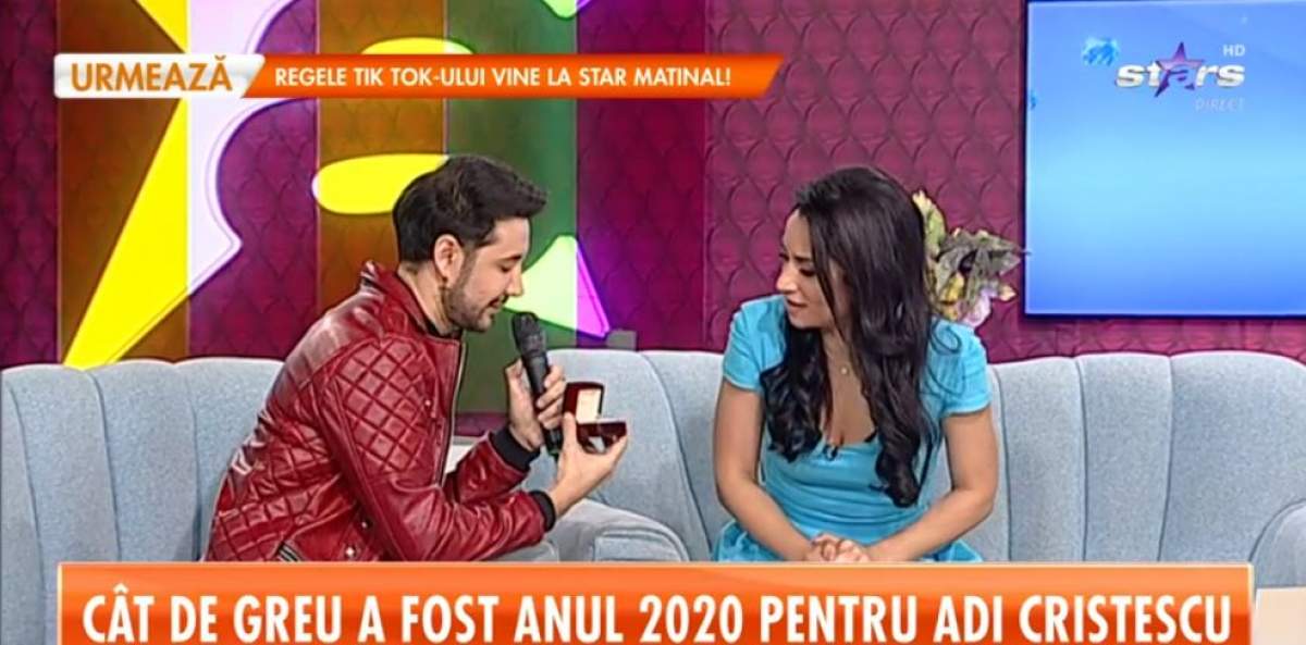 Adi Cristescu ii arata inelul lui Nasrin la Star Matinal