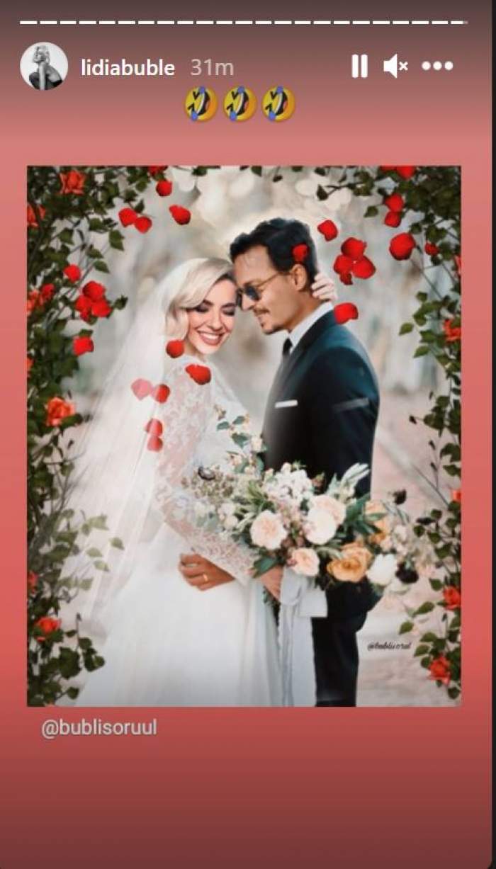 Lidia Buble a editat o poza cu ea si Johhny Depp cand se casatoresc