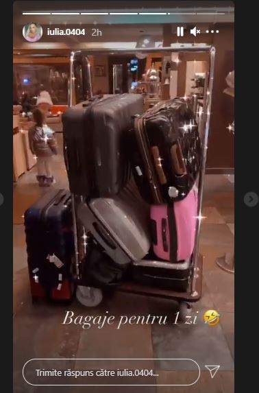 Captură video cu bagajele Iuliei Sălăgean.