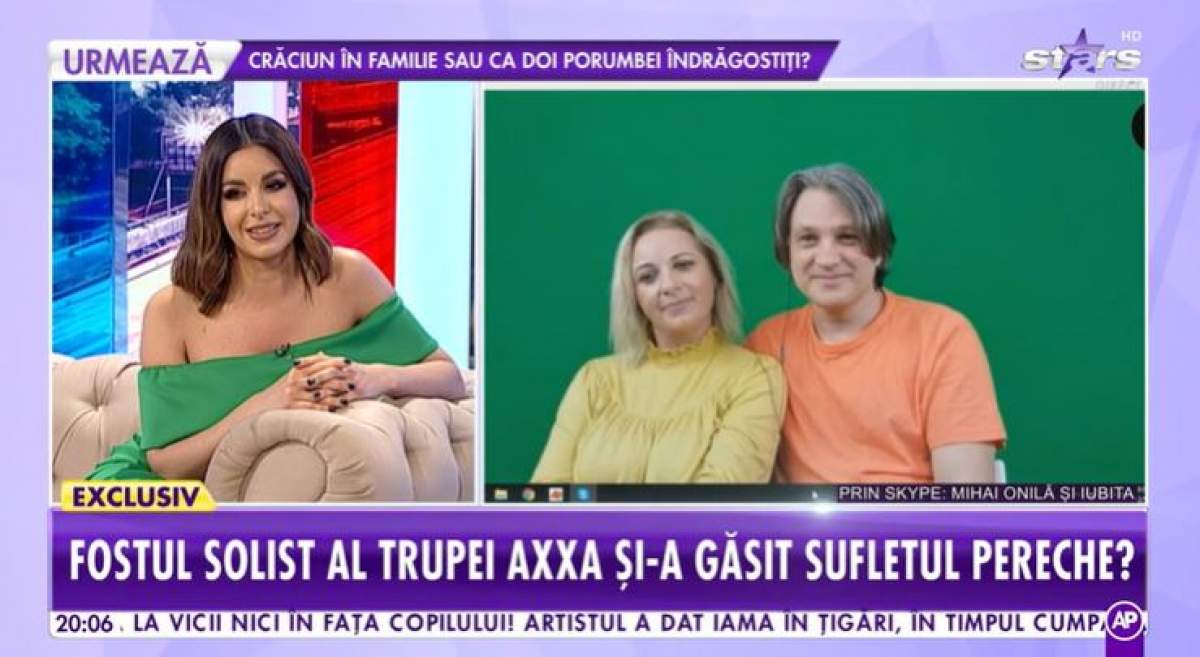 Mihai Onilă și noua iubită în cadrul emisiunii ”Showbiz Report”.